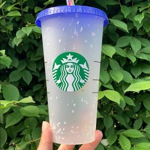 Starbucks confetti color changing! Swirl straw!